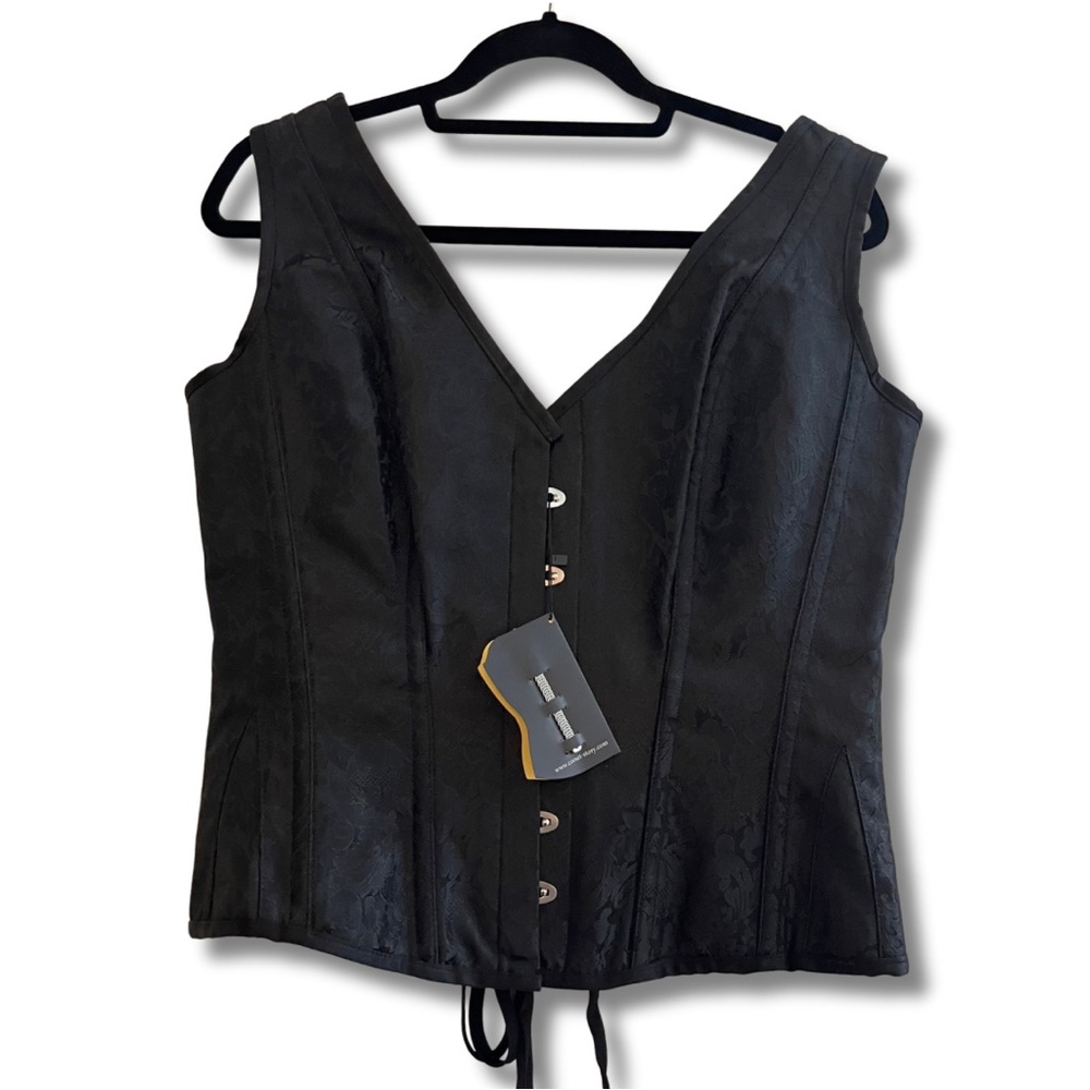 Corset Story Black Brocade Waist Taming
Overbust With Shoulder Straps 36 Waist - Picture 2 of 10
